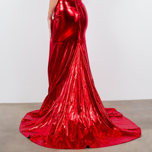 NEW FORMAL SLEEVELESS MAXI DRESS EMBROIDERED DRESS WITH LACE UP BACK CC 8092J - Picture 10 of 10